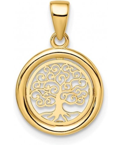 14k Yellow Gold Tree of Life Circle Pendant (L-14mm W-14mm) $61.03 Pendants