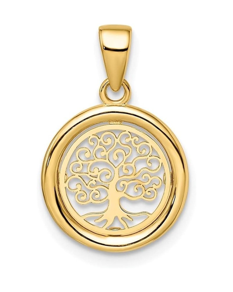 14k Yellow Gold Tree of Life Circle Pendant (L-14mm W-14mm) $61.03 Pendants