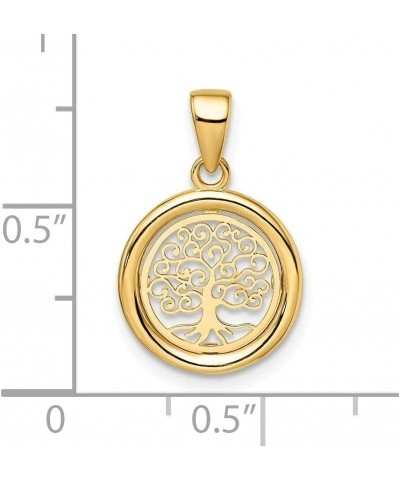 14k Yellow Gold Tree of Life Circle Pendant (L-14mm W-14mm) $61.03 Pendants