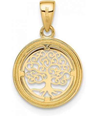 14k Yellow Gold Tree of Life Circle Pendant (L-14mm W-14mm) $61.03 Pendants