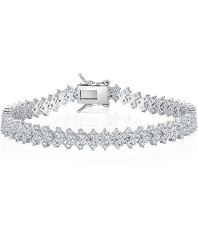 Tennis Bracelet for Women 18K White Gold Plated Hypoallergenic 5A+ Cubic Zirconia Bracelets Wedding Party Prom 6.0/6.5/7.0/7....