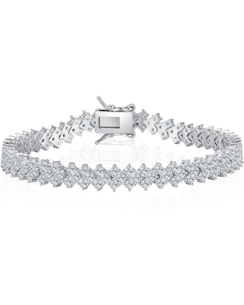 Tennis Bracelet for Women 18K White Gold Plated Hypoallergenic 5A+ Cubic Zirconia Bracelets Wedding Party Prom 6.0/6.5/7.0/7....