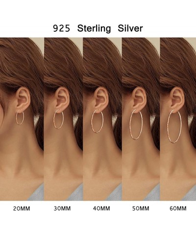 925 Sterling Silver Circle Endless Hoop Earrings for Women Girls 20 30 40 50 60 70mm C-50MM Rose Gold $13.23 Earrings