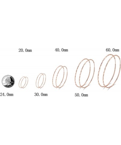 925 Sterling Silver Circle Endless Hoop Earrings for Women Girls 20 30 40 50 60 70mm C-50MM Rose Gold $13.23 Earrings