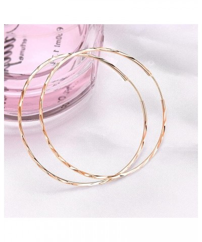 925 Sterling Silver Circle Endless Hoop Earrings for Women Girls 20 30 40 50 60 70mm C-50MM Rose Gold $13.23 Earrings