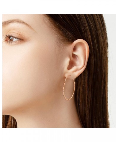 925 Sterling Silver Circle Endless Hoop Earrings for Women Girls 20 30 40 50 60 70mm C-50MM Rose Gold $13.23 Earrings