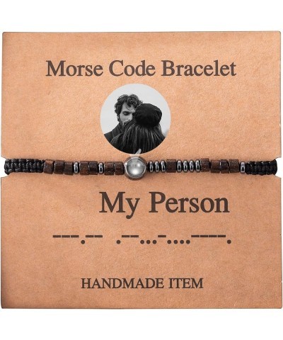 Inspirational Personalized Photo Morse Code Flat Knot Torus Bracelet for Women Men Custom Gifts for Any Occasion My Person $1...