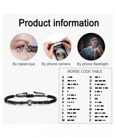 Inspirational Personalized Photo Morse Code Flat Knot Torus Bracelet for Women Men Custom Gifts for Any Occasion My Person $1...