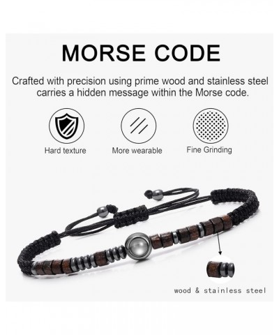 Inspirational Personalized Photo Morse Code Flat Knot Torus Bracelet for Women Men Custom Gifts for Any Occasion My Person $1...