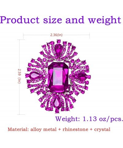 elegant retro vintage Austrian crystal rhinestone Cross flower brooch pins for women fashion for dress clothes pink $8.39 Bro...