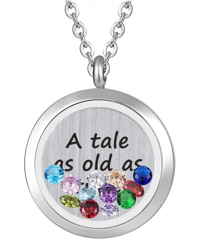 Inspirational Stainless Steel Floating Charm Magnetic Glass Locket Necklace,Gifts For Women. A tale as old as time $9.27 Neck...