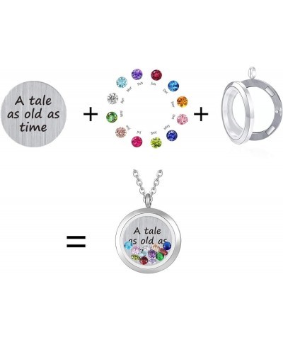 Inspirational Stainless Steel Floating Charm Magnetic Glass Locket Necklace,Gifts For Women. A tale as old as time $9.27 Neck...