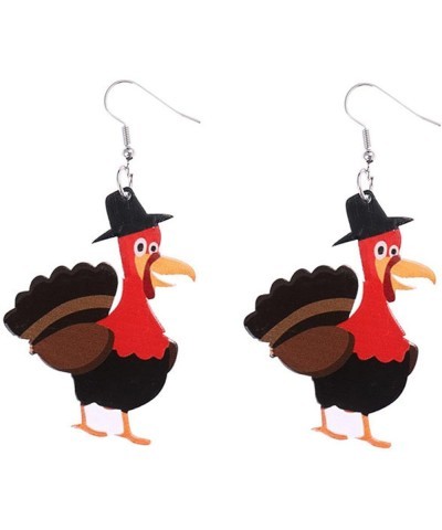 Acrylic Thanksgiving Turkey Earrings For Women Girls Cute Anime Chicken Dangle Drop Earrings Cartoon Hat Turkey Chicken Earri...