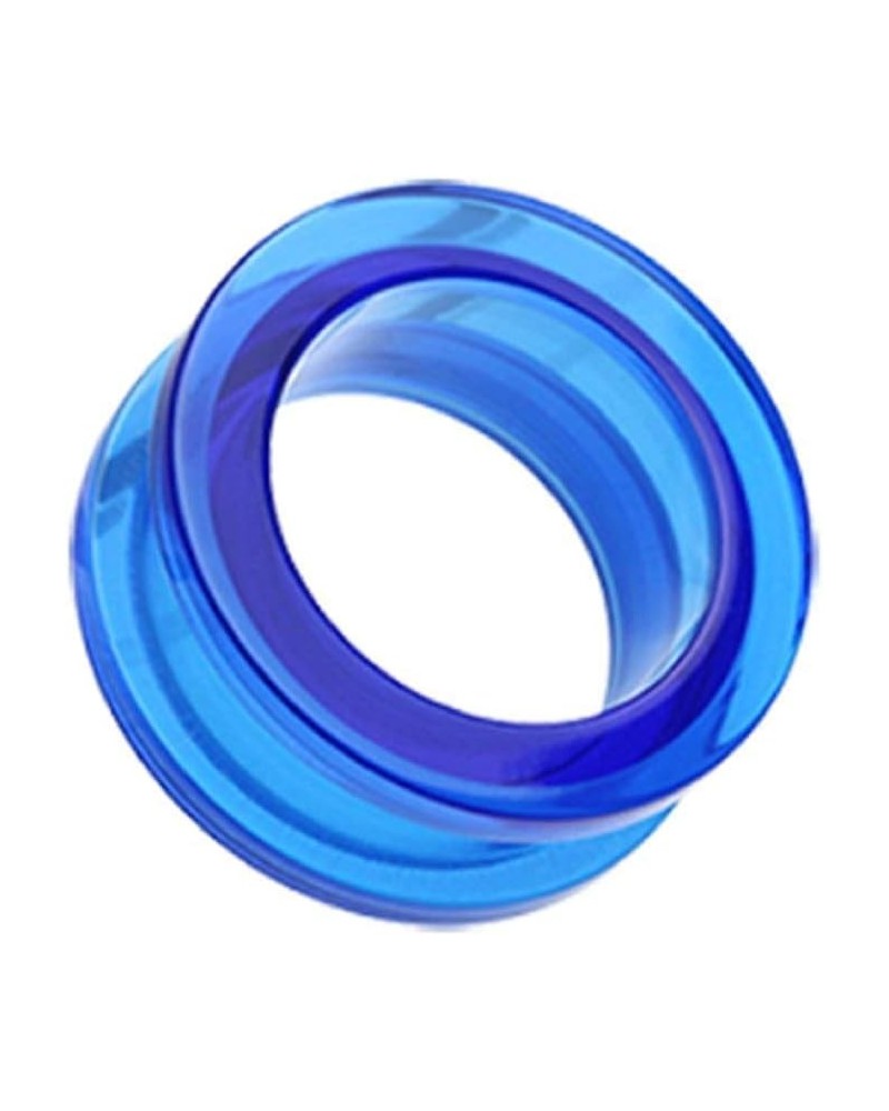 Basic Acrylic Screw-Fit Ear Gauge Tunnel Plug 15/32" (12mm), Blue $9.35 Body Jewelry