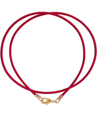 Gold Plated 1.8mm Fine Red Leather Cord Necklace $8.80 Necklaces