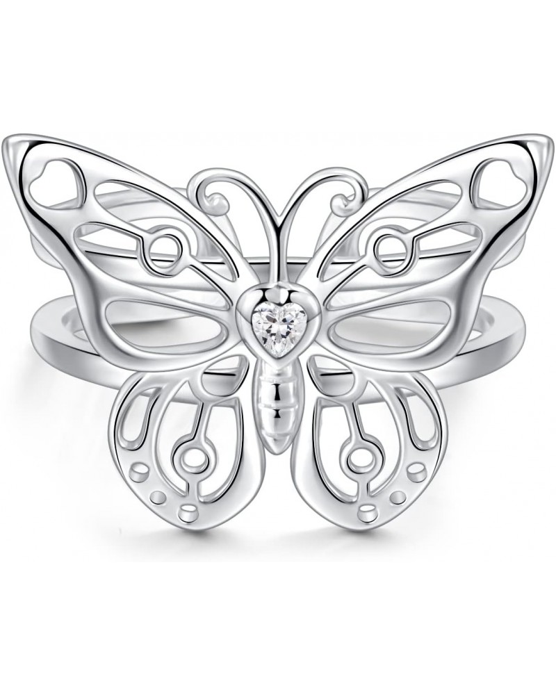 Butterfly Ring 925 Sterling Silver Rings Open Rings butterfly jewelry for Women $12.25 Rings