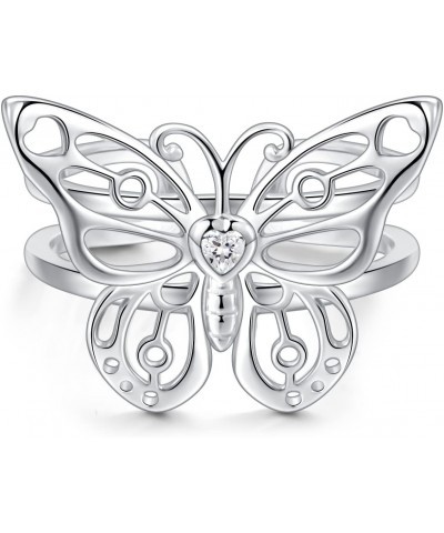 Butterfly Ring 925 Sterling Silver Rings Open Rings butterfly jewelry for Women $12.25 Rings