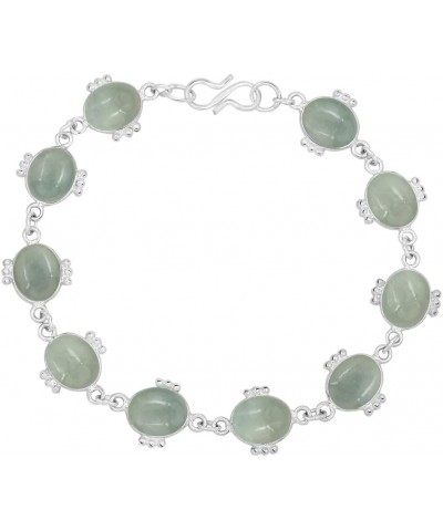 Natural Labradorite Bracelet 925 Silver Overlay Handmade Vintage Bohemian Style Jewelry For Women Aquamarine $15.48 Bracelets