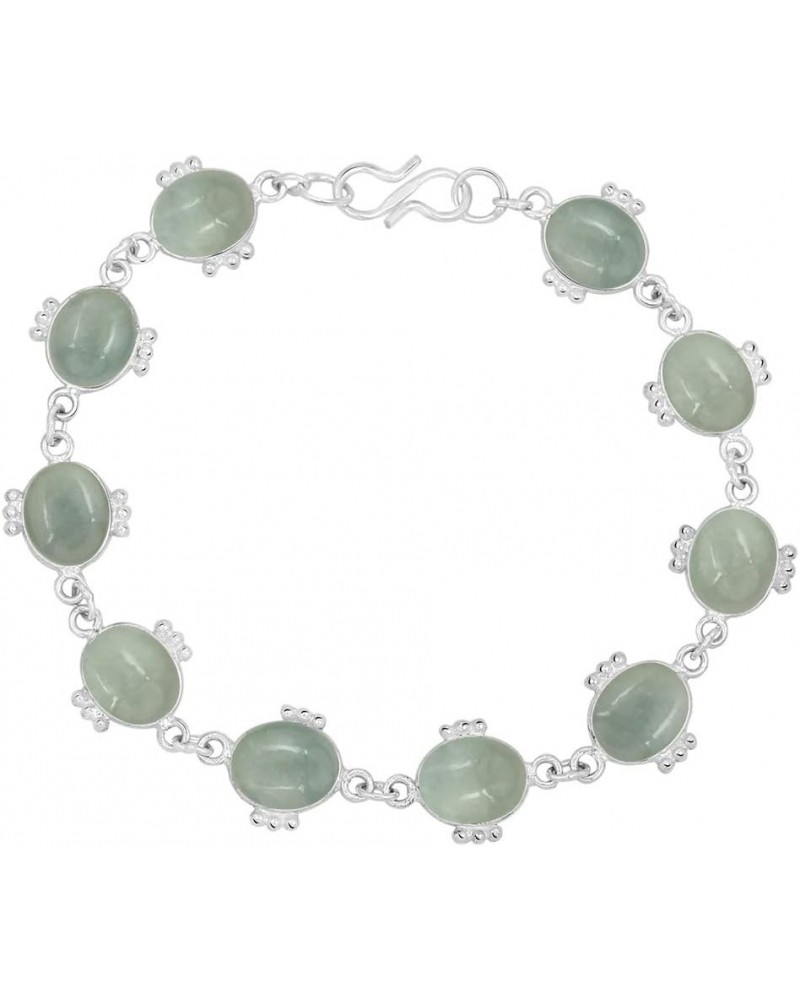 Natural Labradorite Bracelet 925 Silver Overlay Handmade Vintage Bohemian Style Jewelry For Women Aquamarine $15.48 Bracelets