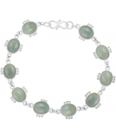 Natural Labradorite Bracelet 925 Silver Overlay Handmade Vintage Bohemian Style Jewelry For Women Aquamarine $15.48 Bracelets