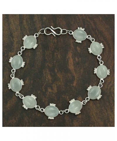 Natural Labradorite Bracelet 925 Silver Overlay Handmade Vintage Bohemian Style Jewelry For Women Aquamarine $15.48 Bracelets