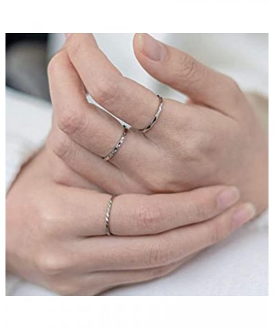 1mm Stainless Steel Rhombic Faced Classic Plain Stackable Wedding Band Ring Silver $5.50 Rings