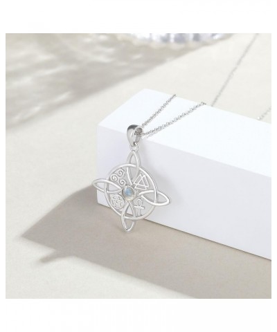 Witches Knot Necklace Sterling Silver Witches Knot Pendant Necklace Celtic Cross Witch Jewelry Witches Knot Amulet Gifts for ...