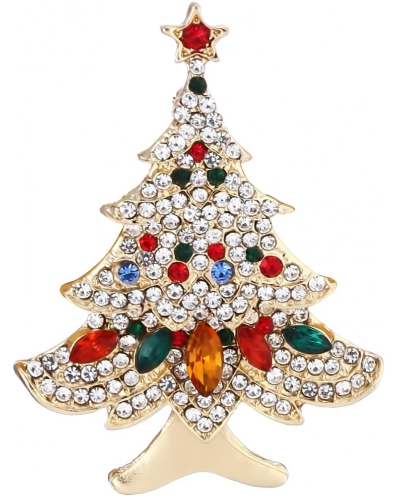 Bayetss Christmas Brooch for Women Men Multi-Colored Rhinestone Christmas Tree Pins Stylish Sparkling Brooch $4.37 Brooches &...