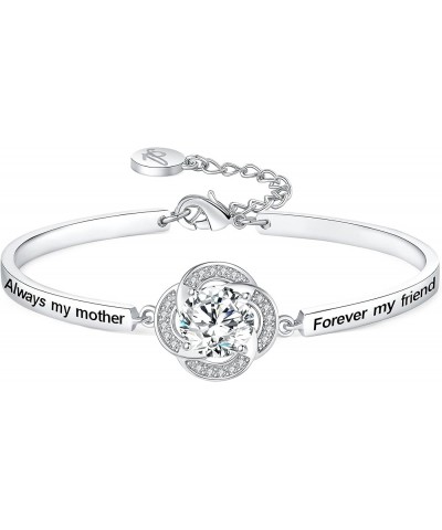 Christmas 'Badass Mom' Gifts, Engraved 'Always My Mother/Godmother Forever My Friend' Bangle Bracelet, 'Mother Son Forever Lo...