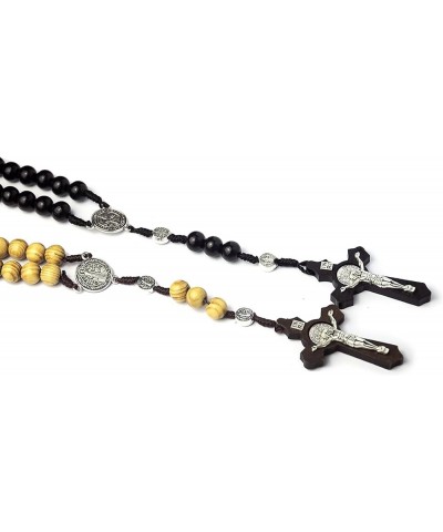 Rosary Necklace Black Beads Rosary Necklace with Medal Cross Necklace First Communion Rosary for Girls Prayer Gifts for Women...