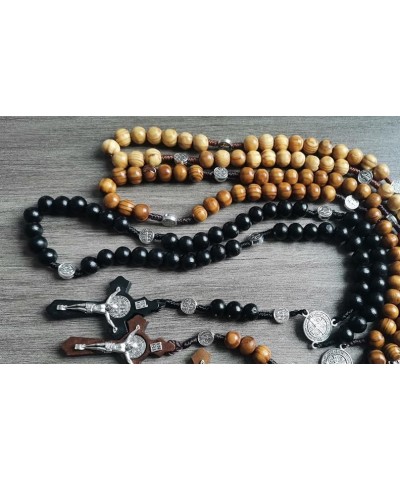 Rosary Necklace Black Beads Rosary Necklace with Medal Cross Necklace First Communion Rosary for Girls Prayer Gifts for Women...