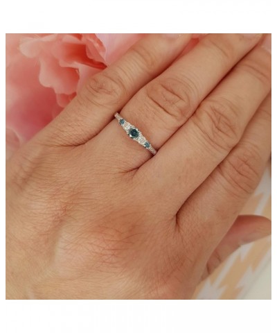 0.35 Carat (ctw) Round Blue and White Diamond Five Stone Engagement Ring for Women in Gold 5 18k: Metal Stamp White Gold $132...