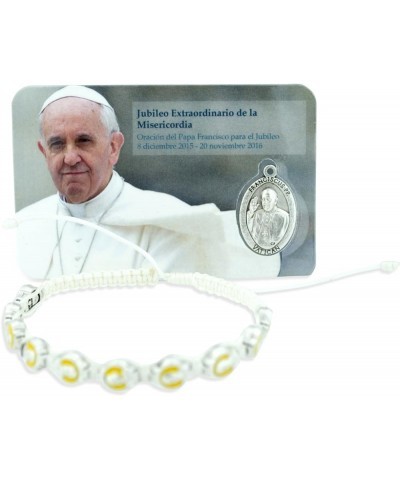 Catholic Adjustable Cord Bracelet with Colored Enamel Pope Francis $8.84 Bracelets