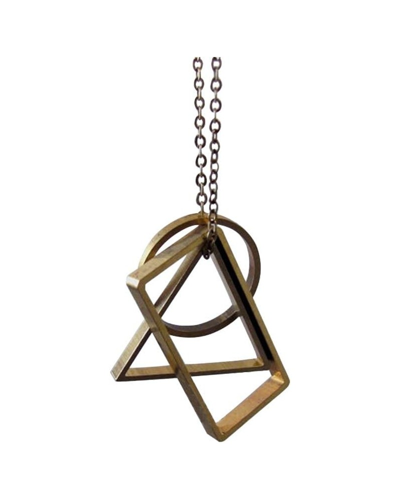 Retro Geometric Necklace with Circle,Rectangle,Triangle Pendants 3 in 1 24.0 Inches Antique bronze $11.30 Necklaces