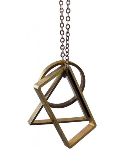 Retro Geometric Necklace with Circle,Rectangle,Triangle Pendants 3 in 1 24.0 Inches Antique bronze $11.30 Necklaces