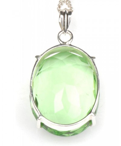 Green Amethyst 21.00 Gram Oval Shape Sterling Silver Pendant Without Chain Jewelry Fashion Idea $24.00 Necklaces