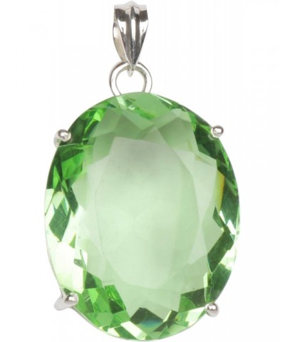 Green Amethyst 21.00 Gram Oval Shape Sterling Silver Pendant Without Chain Jewelry Fashion Idea $24.00 Necklaces