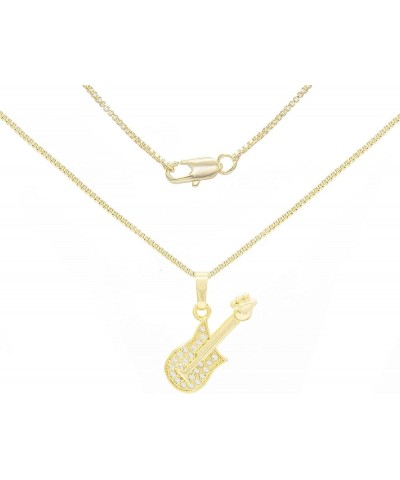 Music Charm Pendant 14K Gold Filled Rope Box Curb Chain Necklace Set Lobster Clasp Fashion Cubic Zirconia Jewelry Gift CZ Cha...