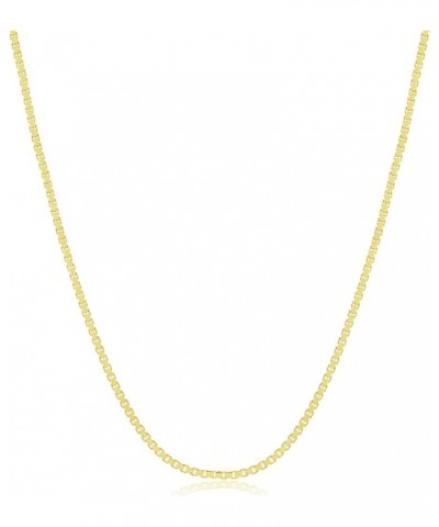 Gold Plated 925 Sterling Silver 1mm & 1.6mm Italian Box Chain Necklace 16" - 24 1mm $13.63 Necklaces