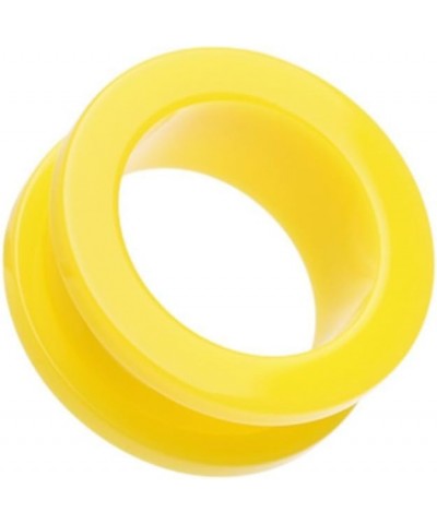 Neon Colored Acrylic Screw-Fit Ear Gauge Tunnel Plug 0 GA (8mm), Yellow $9.53 Body Jewelry