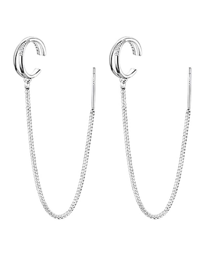 MaraLota Ear Cuffs 925 Silver Dangle Earrings for Women chain threader hanging earrings long tassel drop earrings for women G...