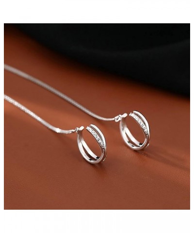 MaraLota Ear Cuffs 925 Silver Dangle Earrings for Women chain threader hanging earrings long tassel drop earrings for women G...