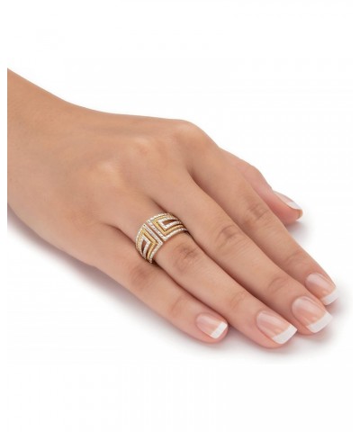 PalmBeach Yellow Gold-plated Genuine Diamond Accent Art Deco Two Tone Ring Sizes 6-10 $22.50 Rings