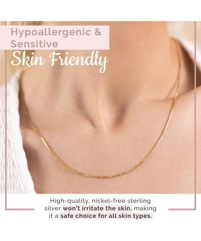 Gold Plated 925 Sterling Silver 1mm & 1.6mm Italian Box Chain Necklace 16" - 24 1mm $13.63 Necklaces