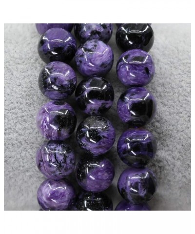 Gem Semi Precious Gemstones 10mm Round Beads Stone Crystal Stretch Bracelets Unisex Purple Russian Charoite Crystal $16.79 Br...