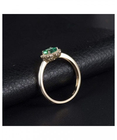 14K Yellow Gold Natural Emerald Diamonds Ring for Women Promise Engagement Wedding Anniversary Promotion emerald 5 $218.50 Rings