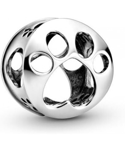 925 Sterling Silver Openwork Paw Print Infinity Charm Bead Fit al Pandora Bracelet Necklace Jewelry Gift For Women SS650 $6.8...