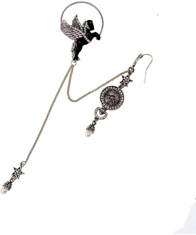 Steampunk Angle Earcuff Gothic Star Drop Crystal Time Vintage Retro Earrings Wrap Chain Gothic for Women $9.55 Earrings