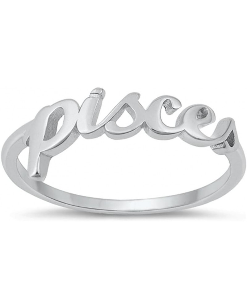 CHOOSE YOUR STYLE Sterling Silver Zodiac Ring Pisces $9.10 Rings