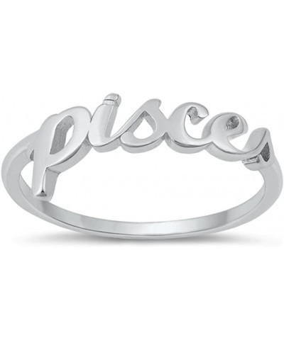 CHOOSE YOUR STYLE Sterling Silver Zodiac Ring Pisces $9.10 Rings